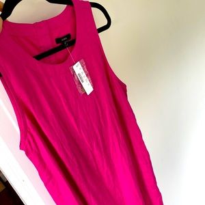 Jcrew pink linen shift dress size medium tall